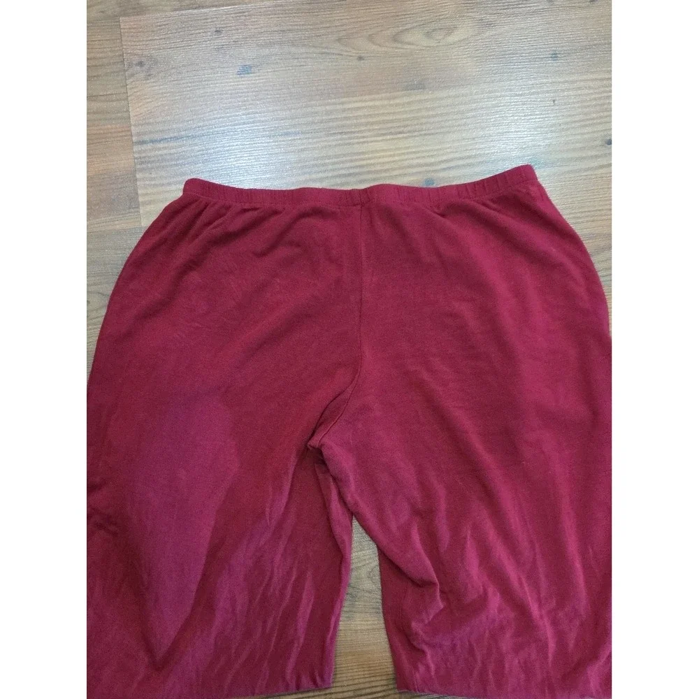 Eberjey Gisele Burgundy Lounge Soft Easy Pajama Pant Ankle Xsmall Stretch Preppy